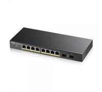 Zyxel 8-porte Gigabit PoE Switch | Gestione Smart | Montaggio a parete/da tavolo e senza ventola | 8 porte PoE+ con budget da 70 W | VLAN, IGMP, QoS | Garanzia a vita [GS1900-8HP]