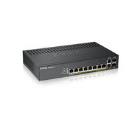 Zyxel GS1920-8HPv2 - Commutatore Intelligente 8 x 10/100/1000 (Poe+) + 2 x SFP Gigabit Combinato, Computer Desktop, Montaggio a Parete, Poe+ (130 W)
