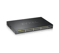 ZYXEL Nebula Switch gestito Poe+ di Layer 2, 44 Porte Gigabit Ethernet con Budget da 375 W e 4 Porte Gigabit Combo + 2 SFP e modalità Ibrida su Cloud [GS2220-50HP]