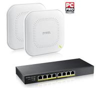 ZYXEL - Nebula Starter Kit 1x Switch GS1915-8EP 8 Porte Gestito L2 Gigabit + 2x NWA90AX Wi-Fi 6 Punto di Accesso