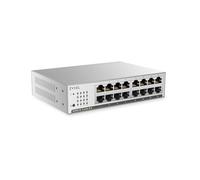 Zyxel Switch di rete a 16 porte | Switch Gigabit Unmanaged Plus | 16x porte GbE | VLAN | Prevenzione loop | Montaggio su desktop, parete o rack | GS1100-16
