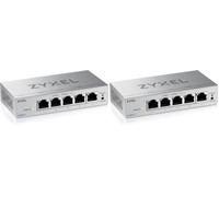 Zyxel Switch Ethernet 5 Ports | Switch Gigabit Web Managed | QoS, Link Aggregation, VLAN, IGMP Snooping | Senza ventola | Desktop [GS1200-5v3] (Confezione da 2)
