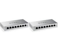 Zyxel Switch Ethernet 8 Ports | Switch Gigabit Web Managed | QoS, Link Aggregation, VLAN, IGMP Snooping | Senza ventola | Desktop [GS1200-8v3] (Confezione da 2)
