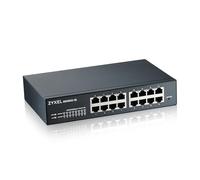 Zyxel Switch Gigabit a 16 porte | Gestito intelligente | Montaggio su desktop/parete/montaggio su rack e senza ventola | VLAN, IGMP, QoS [GS1900-16]