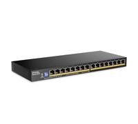 Zyxel Switch PoE 16 Porte | Switch Ethernet Gigabit Non Gestito | 16x GbE PoE+ con Budget di 135 W | Design Slim | DIP Commutabile | Senza Ventola | Kit di Montaggio a Parete Inclusi | GS1100-16EPS