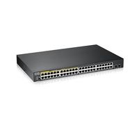 Zyxel Switch PoE Gigabit a 48 porte | Gestione intelligente | Montaggio su rack | 48 porte PoE+ con budget di 170 Watt e 2 porte SFP | VLAN, IGMP, QoS [GS1900-48HP]