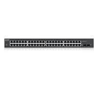 Zyxel 48-porte Gigabit PoE Switch | Gestione Smart | Montaggio in rack | 48 porte PoE+ con budget da 170 W e 2 porte SFP | VLAN, IGMP, QoS| Garanzia a vita [GS1900-48HP]