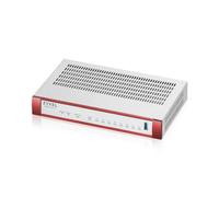 Zyxel USGFLEX100HP Firewall | 25 Utenti | PoE+ | Entry Defense Pack 1 Anno | 8x Porte Gigabit (1x PoE+ 30W), 4 Gbps SPI Throughput, Senza Ventola, Console RJ-45, IPSec/SSL VPN, IPS, Anti-Malware, UTM