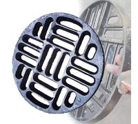 ZYXQQJ Griglia di Drenaggio Ronde En Fonte 20 30 35 40 45 50 55 60 70 Cm Robusta Griglia Caniveau Coperture di Scarico Esterno(40x3cm/15.7x1.2in)