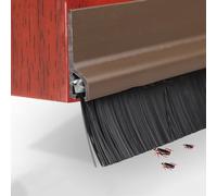 ZYXQQJ Spazzatrice A Spazzola Per Porta Tappo Antivento Autoadesivo Per Porta Da 39 Pollici Con Striscia Di Tenuta In PVC A Spazzola, Tagliabile Sotto La Guarnizione Della Porta(Brown,30mm Brush)