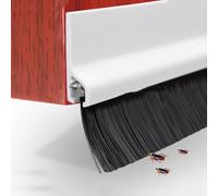 ZYXQQJ Spazzatrice A Spazzola Per Porta Tappo Antivento Autoadesivo Per Porta Da 39 Pollici Con Striscia Di Tenuta In PVC A Spazzola, Tagliabile Sotto La Guarnizione Della Porta(White,25mm Brush)