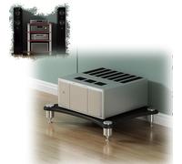 ZYXQQJ Supporto Multimediale Mobile Scaffalature Audio/Video Armadietto per Componenti Stereo, Ripiano Angolare in Legno(Black,60 * 48 * 10cm)