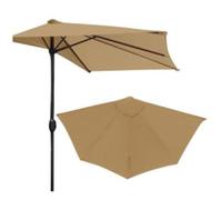 ZYXQQJ Telo di Ricambio per Ombrellone A Mezzaluna Tessuto per Ombrellone di Ricambio Semicircolare Telo in Tessuto per Patio Esterno (Khaki)