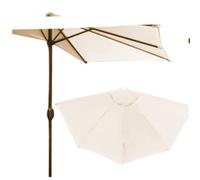 ZYXQQJ Telo di Ricambio per Ombrellone A Mezzaluna Tessuto per Ombrellone di Ricambio Semicircolare Telo in Tessuto per Patio Esterno (Beige)