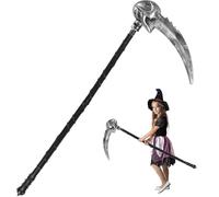 ZyXSQoraphic Halloween Falce Arma Morte, Falce di Halloween, Arma Falce Smontabile in Plastica, Falce del Mietitore Accessorio per Bambini Cosplay Carnevale Feste 84,5 * 36.5cm