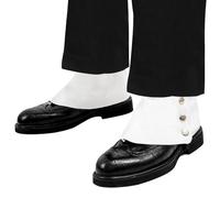ZYXTLY Costume da spade anni '20, da uomo, accessorio per costume, ghette da uomo, colore bianco, gangster spats, scarpe anni '20, accessori per uomo