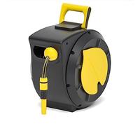 ZYYASHSV Supporto per tubo dell'acqua da giardino, con avvolgitubo da parete, 30 m, retrattile, portatile, girevole a 180°, con ugello spray e supporto per tubo flessibile