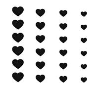 ZYYC 24 toppe termoadesive a forma di cuore nero, a forma di cuore nero, termoadesive a forma di cuore, simpatiche toppe termoadesive a forma di cuore