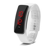 Zyyini Diversi colori LED digitali, orologi da polso da uomo Orologio da polso in silicone Quadrante 12 ore Orologio sportivo elettronico per adolescenti Ragazzi Ragazze Bambini [Bianco]