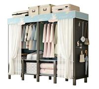 ZYYLIVR Armadi In Stoffa Per Camera Singola,Cabina Guardaroba,Appendiabiti Organizer Per Abiti Carichi Pesanti,Autoportante Per Appendere Vestiti,Appendiabiti Pieghevole Per Soggiorno(Blue,170x190cm)