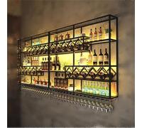 ZYYLIVR Nero Portabottiglie Da Parete,Porta Bottiglie Di Vino Con Ripiano Espositivo, Metallo Porta Vino,3 Livelli Vetrinetta Pensile,Espositore Per Vino Da Parete,Cremagliera Pensile(250cm/98in)