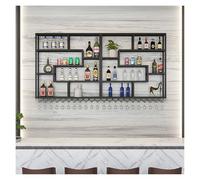 ZYYLIVR Portabottiglie Da Parete, Porta Vino Da Parete Supporto Per Bottiglie Di Vino, Espositore Per Vino, Scaffale Per Vino In Metallo, Per Casa, Bar, Cucina(Black,240cm/94.5in)