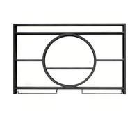 ZYYLIVR Portabottiglie Tondo da Parete, 3 Livelli Espositore Per Vino, Metallo Porta Bottiglie di Vino con Porta Calici, per Cucina, Sala Pranzo, Cantina(Black,120 * 80cm/47.2 * 31.5in)