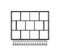 ZYYLIVR PortabottiglieDa Vino,Portabottiglie Da Parete Con Ripiano Espositivo,Industriale Portabottiglie Da Vino A Parete Con Luce LED Con Porta Bicchiere Per Casa,Bar,Ristorante(Black,200cm/78.7in)