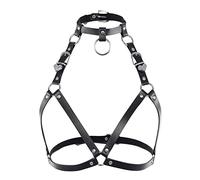 ZYYZD da Donna BDSM. Cablaggio del Corpo Lingerie Gotica Erotica Apertura di brandage Cinghia in Pelle Adulto Adulto SM Prodotti di restrizione del Sesso (Color : Black B)