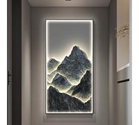 ZYZSY Decorazione da Parete 3D, Sculture da Parete con Luce LED, Lampada Decorativa da Parete, Dipinti murali Cinesi per la casa, Ingresso, Corridoio, Camera da Letto(Blue 1,70 * 140cm/28 * 55in)