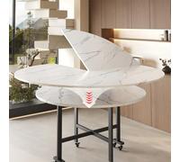 ZYZSY Piano tavolo rotondo pieghevole di grandi dimensioni, Superficie Tavolodi Ricambio In Legno, Tavolo per banchetti e catering senza gambe, for più Ospiti(White,120cm/17.2in)