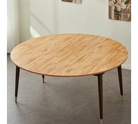 ZYZSY Solo piano rotondo pieghevole, Piano mobile in legno massello, design salvaspazio, senza gambe, per Banchetti, Cucine, Sala da Pranzo, Senza Gambe(Natural Wood,90cm/35.5in)