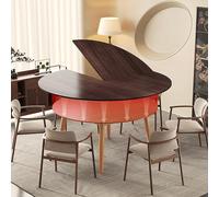 ZYZSY Solo piano rotondo pieghevole, Piano mobile in legno massello, Prolunga da scrivania pieghevole, Sostituisce La Scrivania per Banchetti, Senza Gambe(Brown,180cm/70.8in)