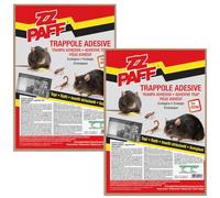 Zz Paff Trappole Adesive per Topi, Ratti e Insetti Striscianti, Supporto Rigido in Legno, con Adescante Alimentare, 19x28 cm, 2 Pezzi (2 Unità)