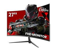 ZZA Monitor da gioco 27 pollici, 180Hz, tempo di risposta 1ms, monitor curvo FHD 1920x1080, 90% DCI-P3, 100% sRGB, sincronizzazione adattiva del monitor di gioco del PC, HDMI, DisplayPort