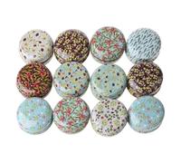 ZZABCDEGH Barattoli per Candele Barattoli Portacandele in Ferro 12 Pz Multicolor 4x2,2cm(E)