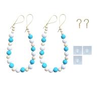 ZZABCDEGH Fermacurtaini Fermatenda for Tende in Corda di Perline Legno Multicolore, 2 Pezzi(Color 2)