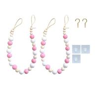 ZZABCDEGH Fermacurtaini Fermatenda for Tende in Corda di Perline Legno Multicolore, 2 Pezzi(Color 3)
