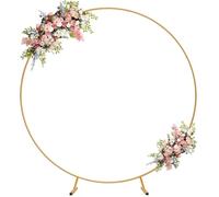 ZZABCDEGH Supporto per Arco Nuziale Supporto for fondale ad Arco Regolabile Rotondo Dorato for Palloncini, Decorazione for Matrimonio, Compleanno, 1,5-2,2 m(2m)