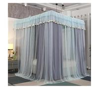 ZZABCDEGH Tenda per letto a baldacchino Bed Canopy Mosquito Net With Curtains For Beds Multicolor Multiple Sizes 3 Pcs(Gray+blue,180 * 200 * 195Cm)