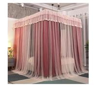ZZABCDEGH Tenda per letto a baldacchino Bed Canopy Mosquito Net With Curtains For Beds Multicolor Multiple Sizes 3 Pcs(Red+pink,135 * 200 * 195Cm)
