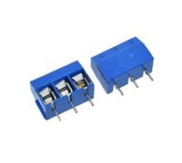 ZZAYGESY 100 terminali connettore a 3 pin con spaziatura P-CB, tipo vite di giunzione, KF301, rosso, blu, verde e nero. (3P Blue,Copper Feet)