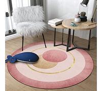 ZZBBZZ-YJ Tappeti di Moda Tappeti Rotondi Moquette per Soggiorno Cucina Comodino 80 cm 100 cm 120 cm 140 cm 160 cm 180 cm 200 cm Comodo Pavimento Antiscivolo - Rosa (Size : Diametro 80cm)