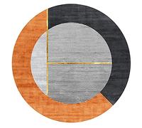ZZBBZZ-YJ Tappeti Rotondi Arancioni Moderni 80cm 100cm 120cm 140cm 160cm 180cm 200cm Soggiorno Camera da Letto Tappeto Tappeto Lavabile Decorazioni per Pavimenti (Size : Diametro 140cm)
