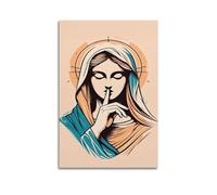 ZZBXSJ Stampa artistica da parete su tela astratta minimalista - Pop Art Vergine Maria poster tranquillo rappresentazione simbolica decorazione per la stanza poster 30 x 45 cm