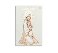 ZZBXSJ Stampa artistica da parete su tela astratta minimalista, poster minimalista con scritta "Virgin Mary" che abbraccia il bambino e il buongiorno, decorazione per la stanza, 40 x 60 cm