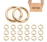 Zzcy 20 Pcs Moschettone Rotondo 40mm Scatto Molla Rotonda, Grande Moschettoni Rotondi Accessori Anelli per Borse Uncinetto Diametro del filo 5 mm per Borse, Borsetta, Artigianato (Oro)