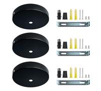 Zzcy 3 Pezzi Rosone Lampadario Soffitto Nero Metallo, Moderno Rosone Lampadario Soffitto 100mm Nero per Rosone a Soffitto, per Soggiorno, Corridoio, Lampadario da Cucina Rosone