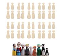 Zzcy 40 Pezzi Bambole Legno Grezzo Non Finiti Peg Dolls Artistiche In Legno per Fai da Te e Creatività 2 Misure (53mm/43mm) per Pittura, Artigianato, Decorazione