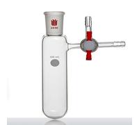 ZZCYLIUXY Tubo di reazione con valvola a tre vie PTFE apertura 2 mm, fiaschetta, vetro borosilicato, F82 (250 mL-F824250S)